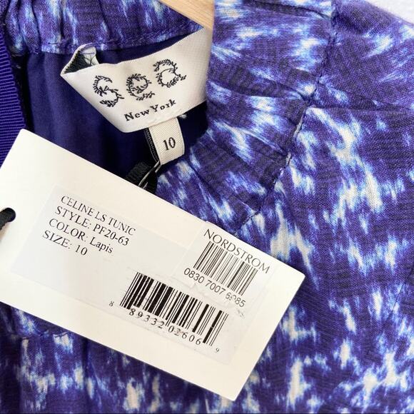 SEA New York Celine Long Sleeve Bib Dress in Lapis Blue NWT Womens Size 10 - Picture 5 of 9